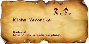 Klohs Veronika névjegykártya